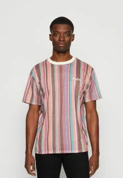 Kaotiko Luken Stripes Unisex - T-Shirt Print - Brown