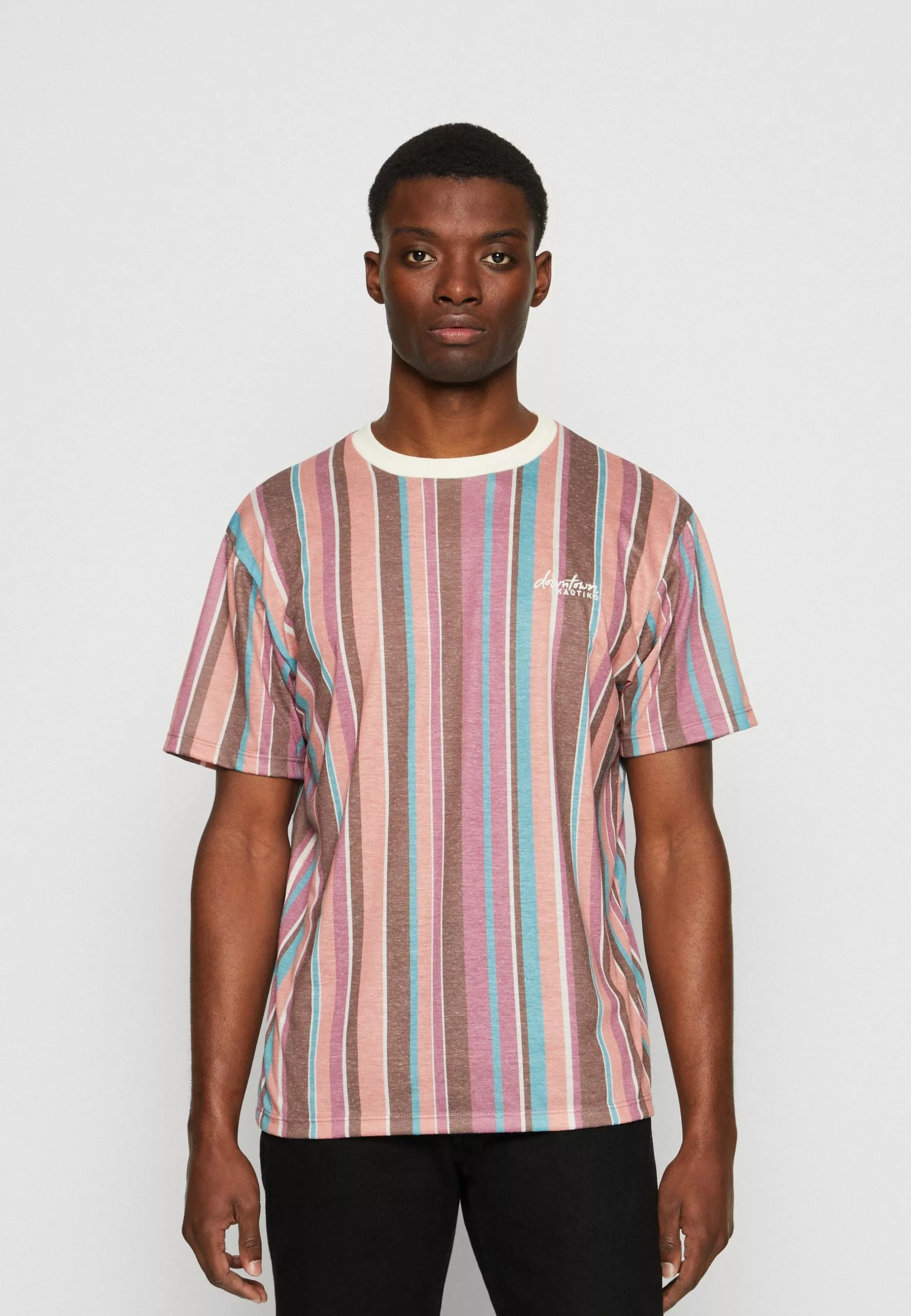 Kaotiko Luken Stripes Unisex - T-Shirt Print - Brown 3 Kaotiko Luken Stripes Unisex - T-Shirt Print - Brown