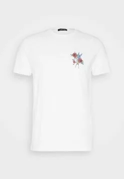 Kaotiko Bird Roses Unisex - T-Shirt Print - White -Kaotiko Winkel f48b07e41859490a951906502c335d00