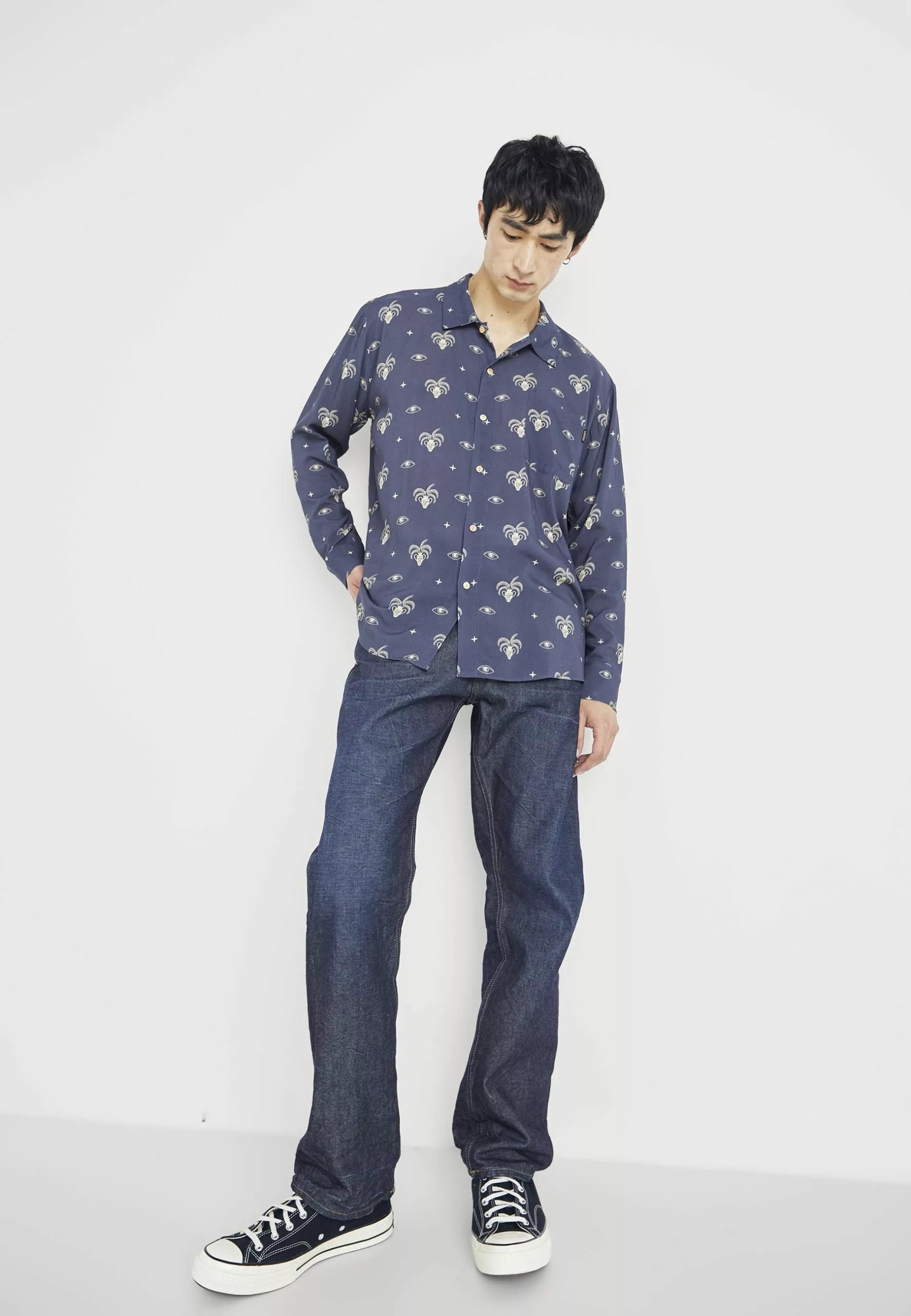 Kaotiko Cleopatra Unisex - Overhemdblouse - Blue 4 Kaotiko Cleopatra Unisex - Overhemdblouse - Blue - Afbeelding 2