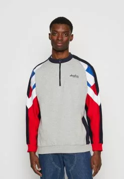 Kaotiko Crew Keoni Unisex - Sweater - Grey/Royal/Red