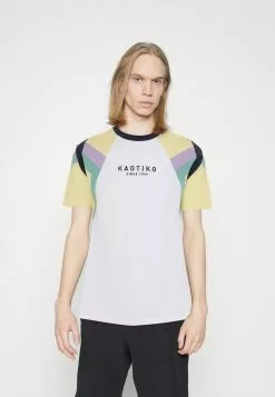 Kaotiko Unisex - T-Shirt Print - White/Lemon/Malva